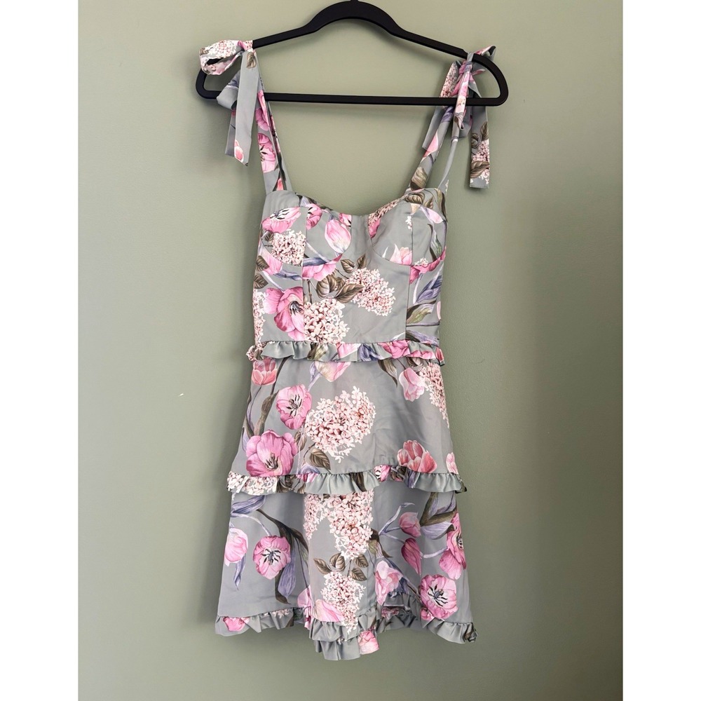 Show Me Your Mumu Lady Corset Mini Dress size XS NWT Floral Tie Back